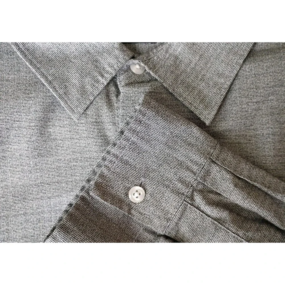 Synrgy High Performance Size 37/38 Non Iron Black White Long Sleeve Dress Shirt - Picture 11 of 14